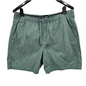 Gap Shorts XL Men's Green Khaki Chino Pull On Drawstring Cotton Stretch 6.5"